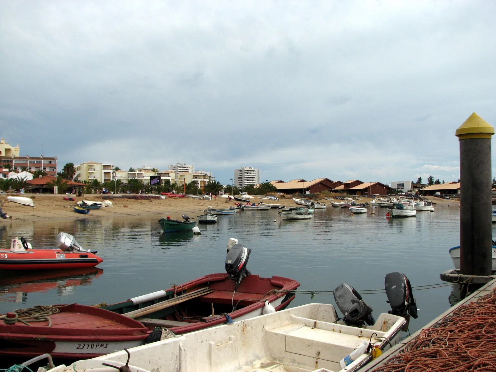 Fishing boats on the water at Alvor harbour