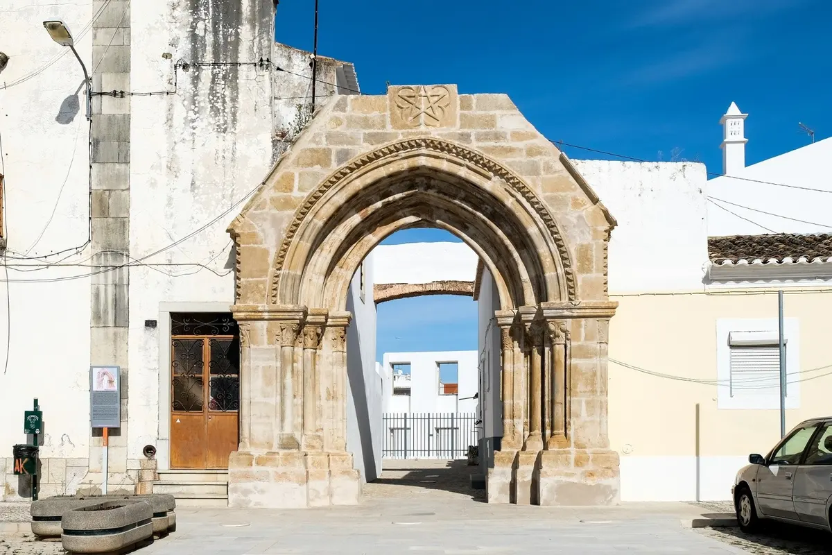 The surviving Gothic stone doorway of Loulé’s Graça convent