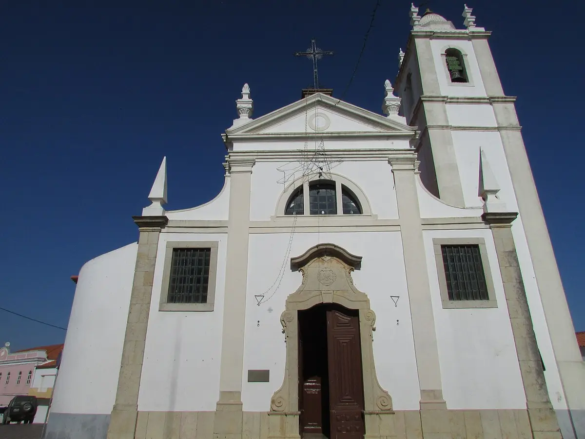 The parish church and bell tower in Alcantarilha