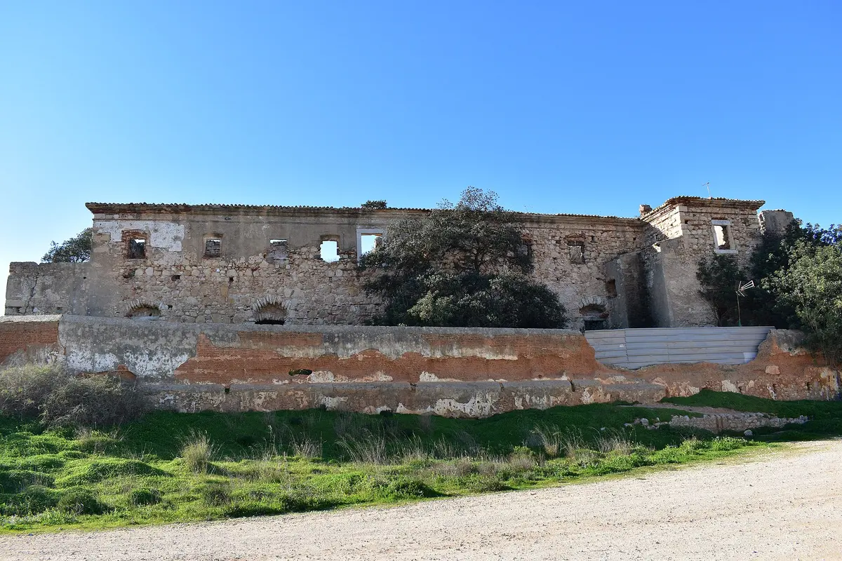 The remaining exterior walls of the ruined São Francisco convent in Portimão
