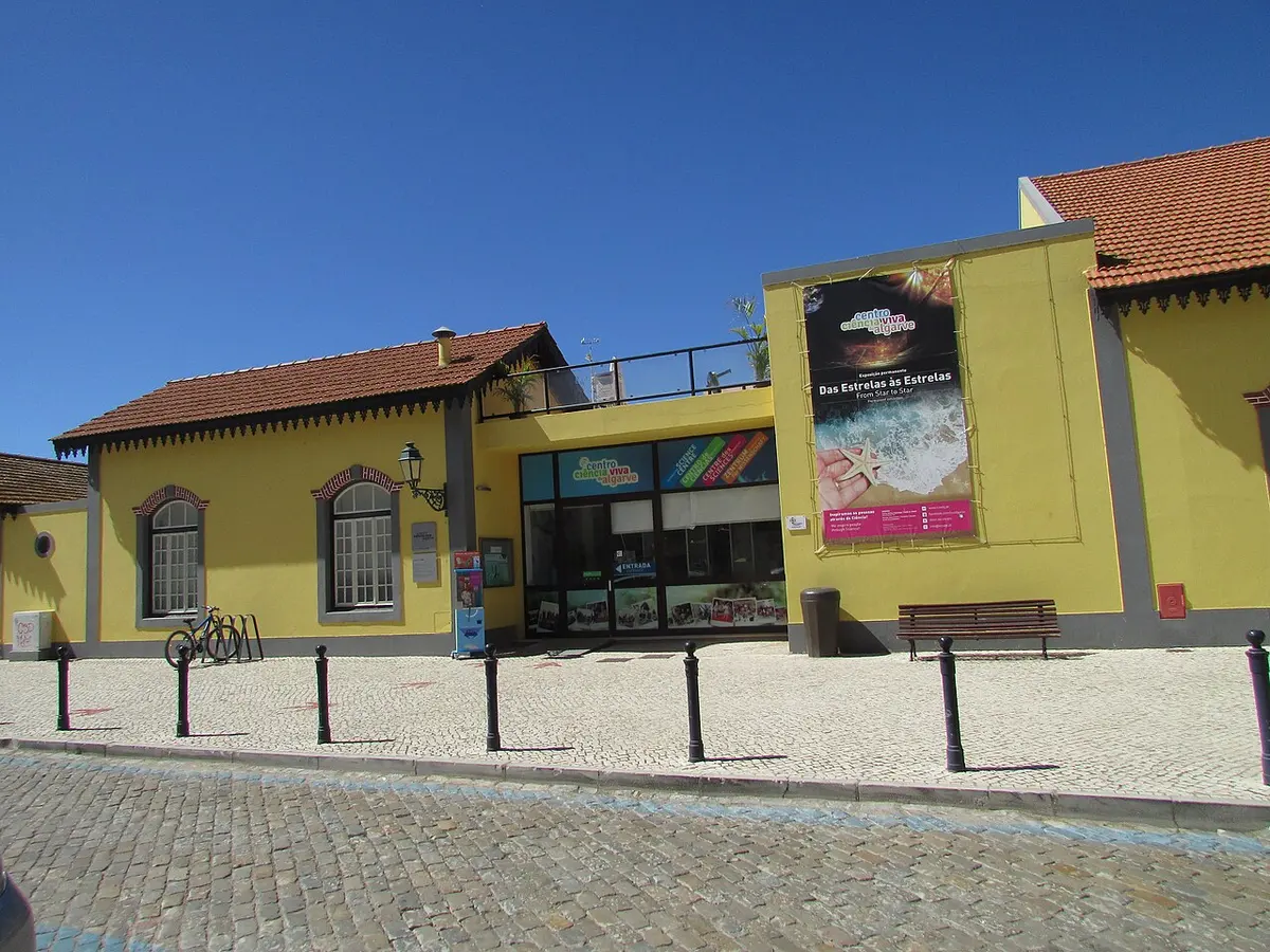Yellow former power-station building housing Centro Ciência Viva do Algarve in Faro