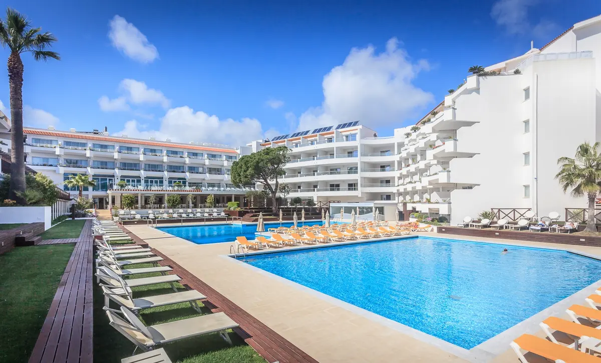 Aqualuz Lagos buildings around the outdoor swimming pools