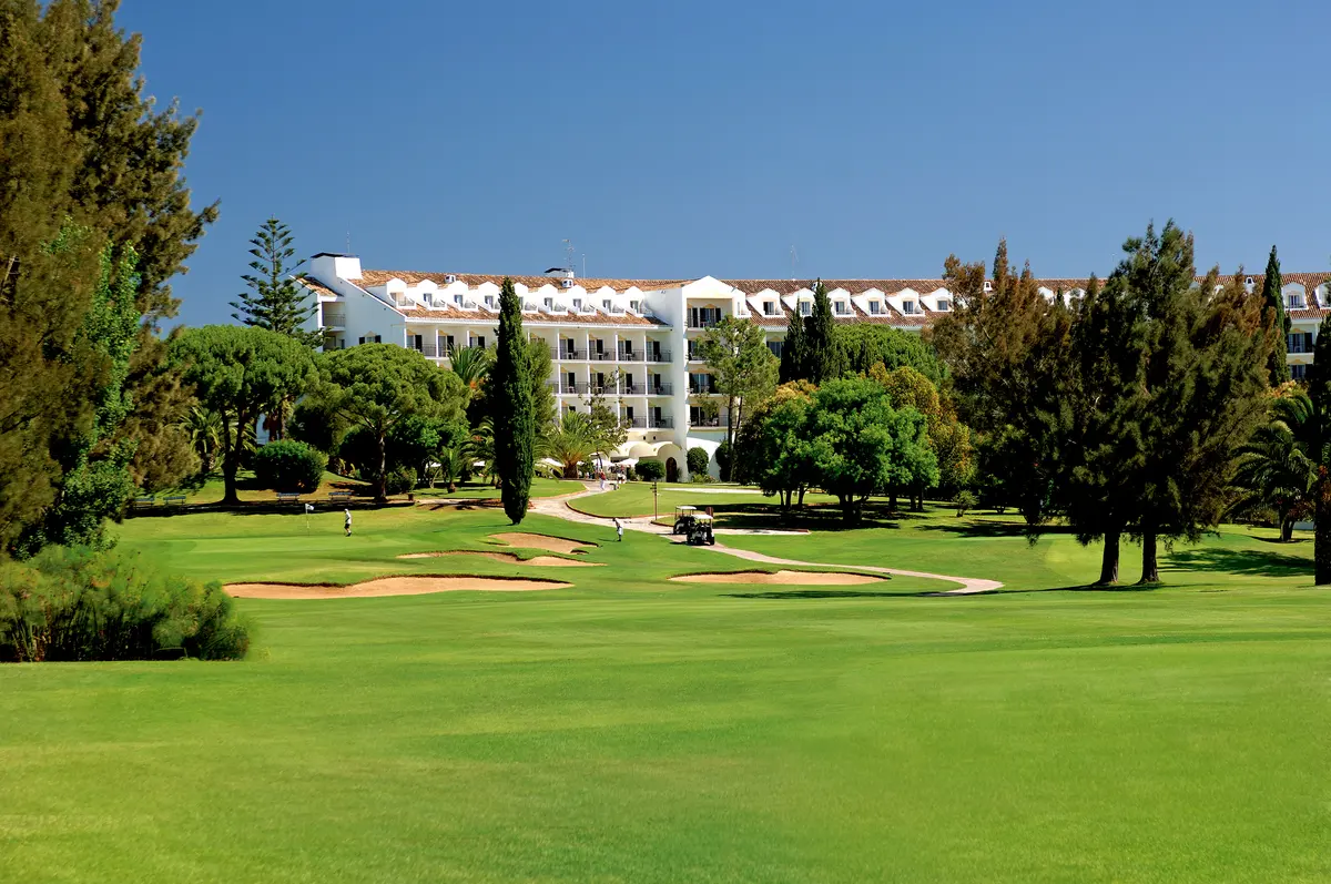 Penina Hotel seen beyond the landscaped golf-estate grounds