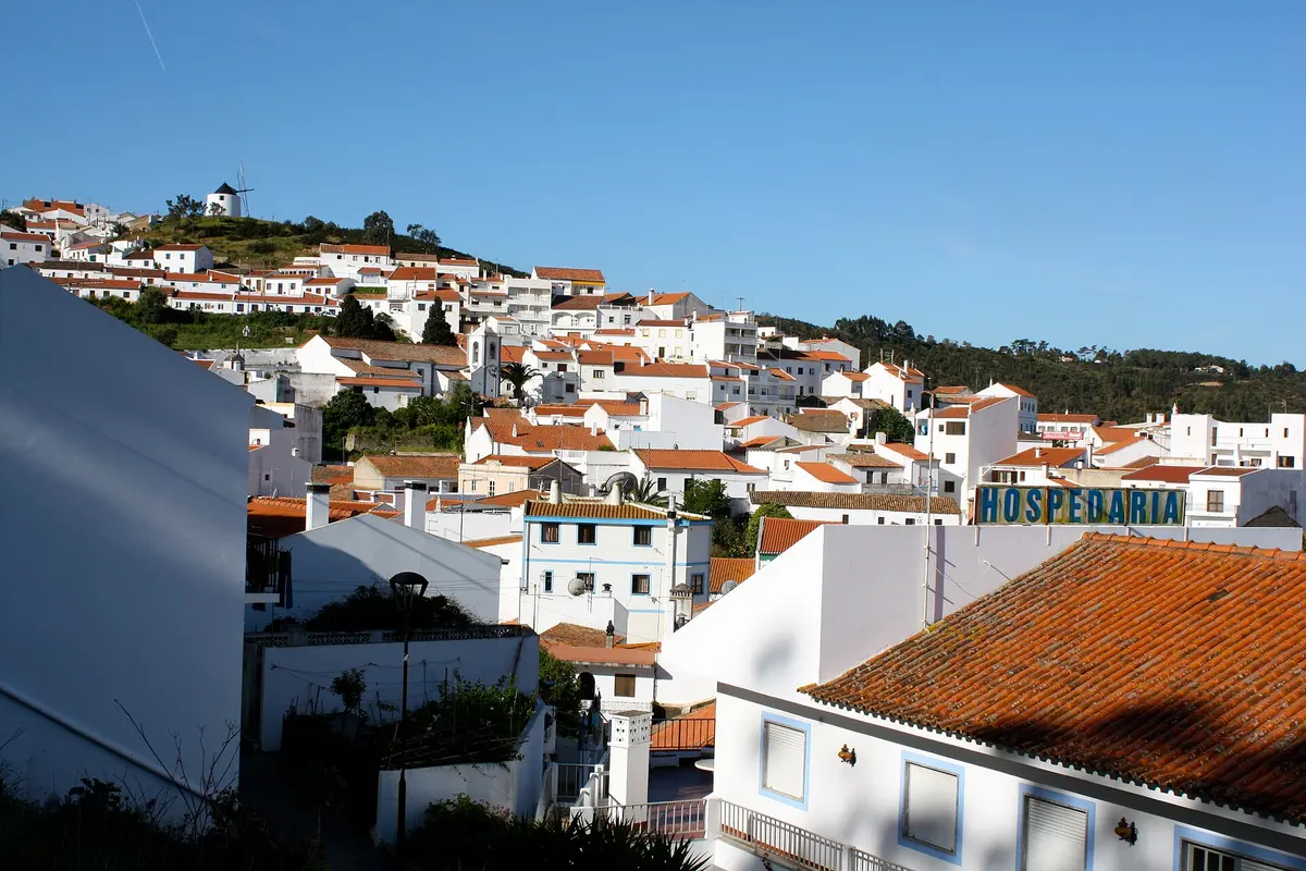 White houses and tiled rooftops in Odeceixe village