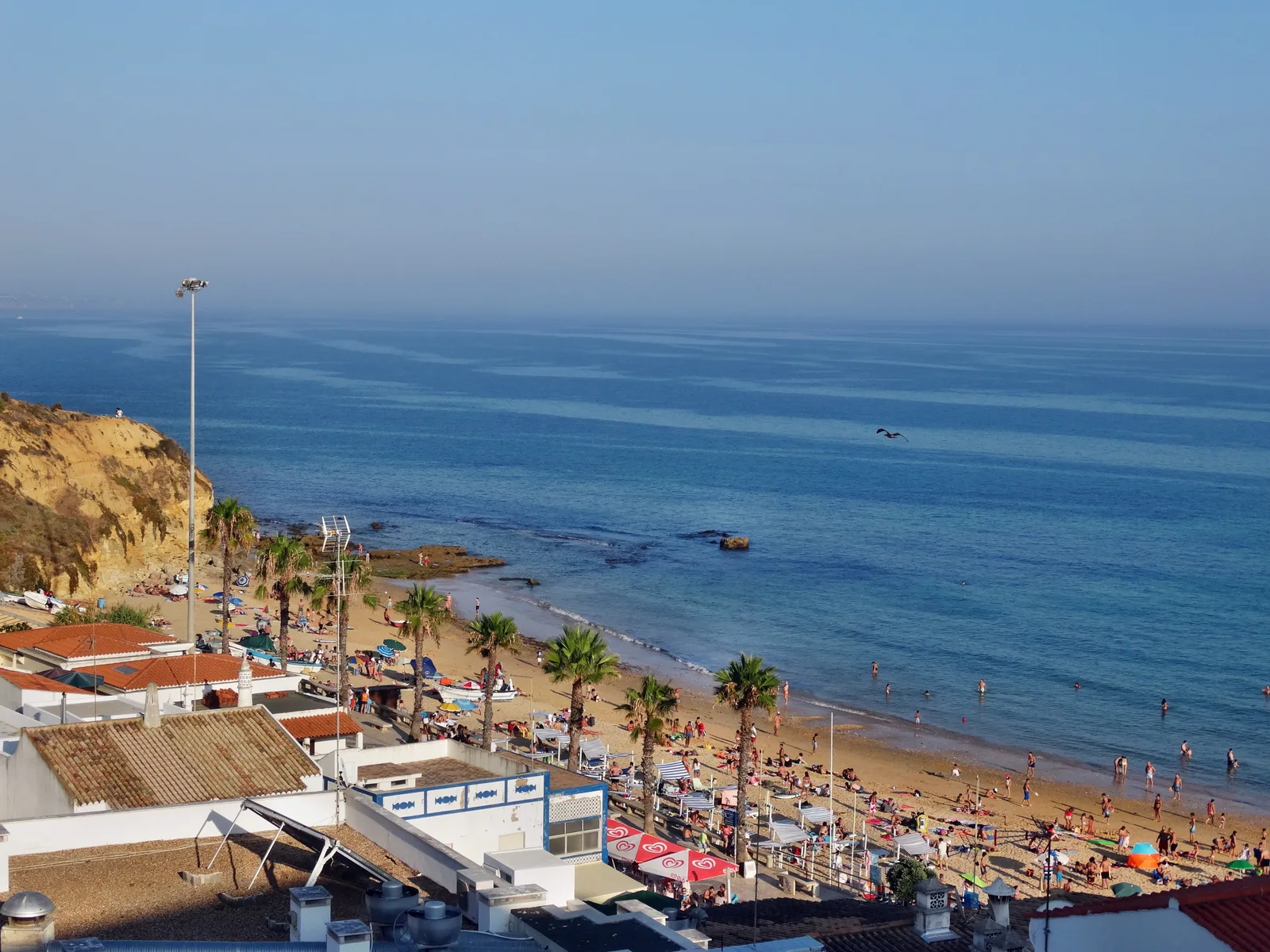 The beach and seafront at Olhos de Água