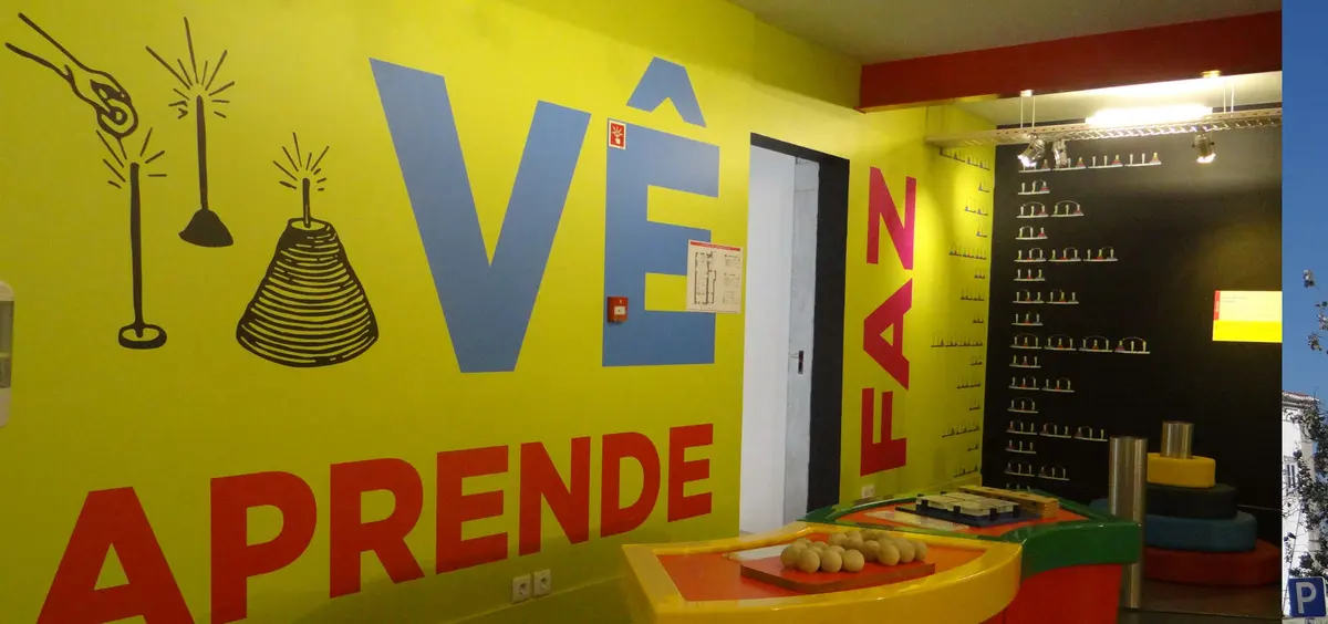 Colourful interactive displays inside Centro Ciência Viva de Tavira
