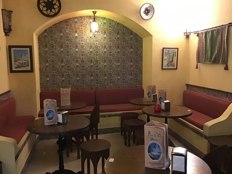 Interior tables and counter at Café da Sé in Silves