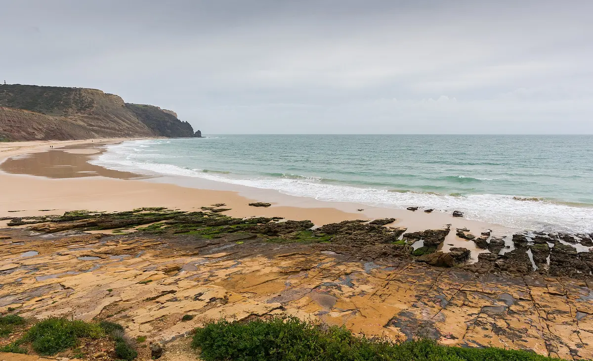 The beach and Rocha Negra headland at Praia da Luz