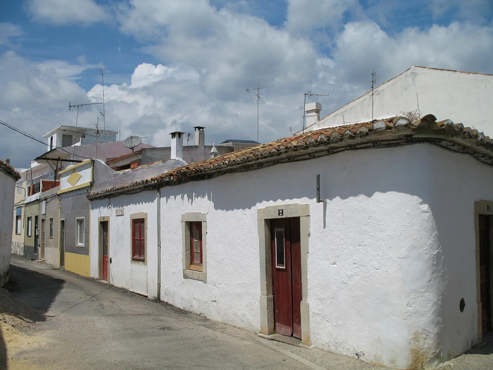 Traditional houses on a street in São Brás de Alportel