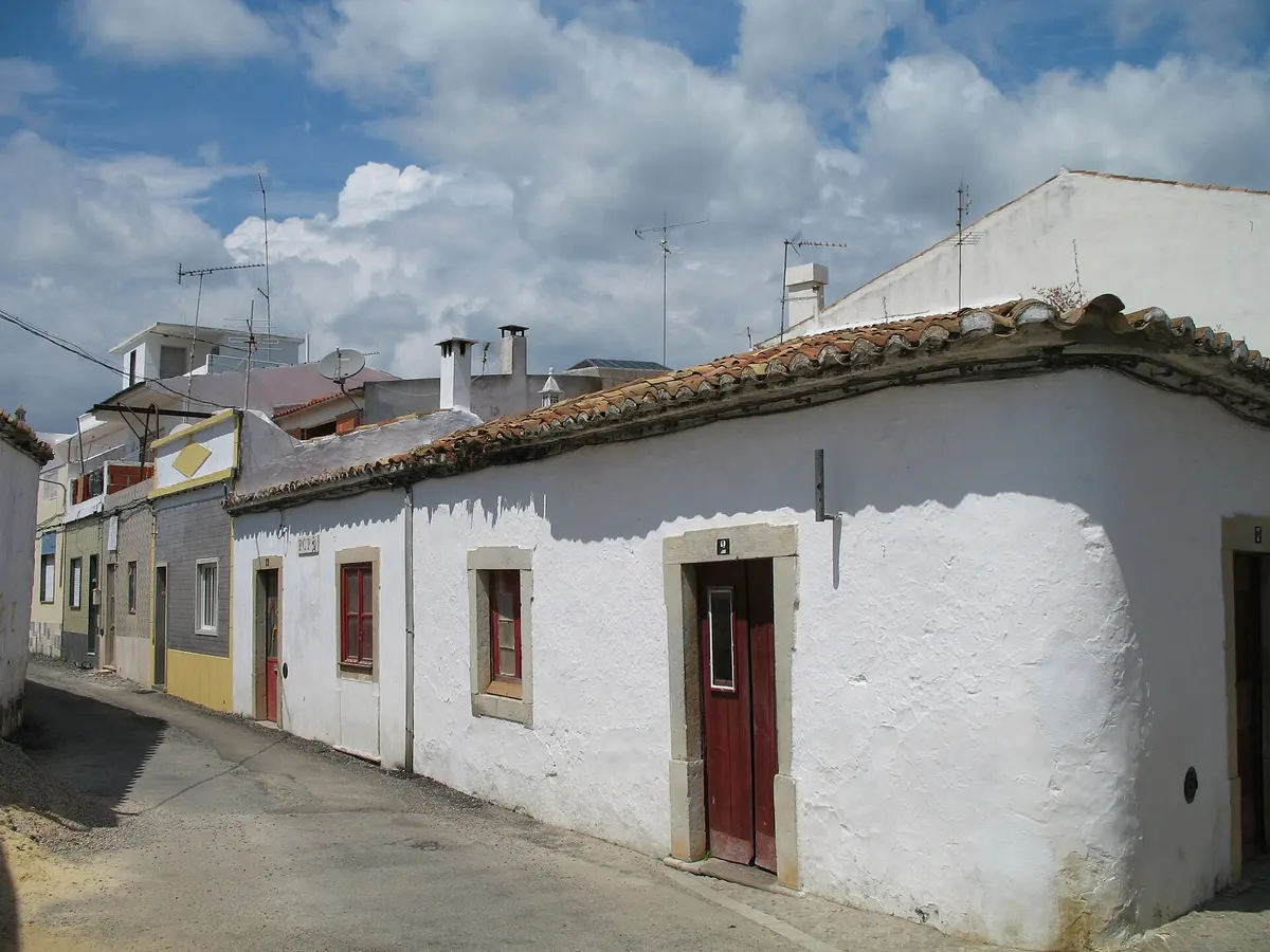 Traditional houses on a street in São Brás de Alportel
